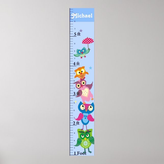 Poster Hibou personnalisé Graphique de croissance (Devant)