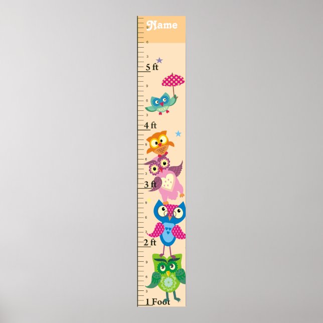 Poster Hibou personnalisé Graphique de croissance (Devant)