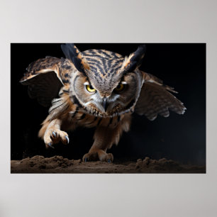 Poster Hibou Wild Animal Portrait Nature Beauté