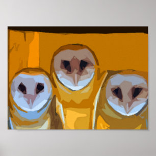 Poster Hiboux avec la maman