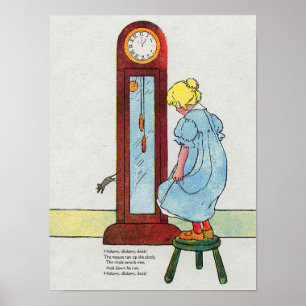 Poster Hickory, Dickory, Dock Comptine de Mère l'Oye