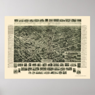 Poster Hicksville, NY Carte panoramique - 1925