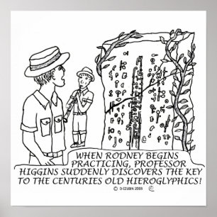 Poster Hiéroglyphes Blanc