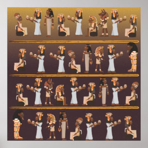 Poster Hiéroglyphes d'Égypte