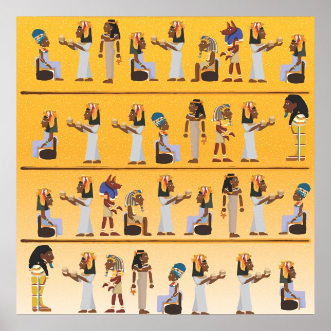 Poster Hiéroglyphes égyptiens (Devant)