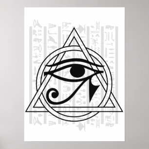 Poster Hiéroglyphes égyptiens - Oeil de Horus