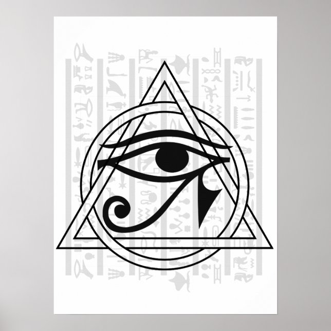 Poster Hiéroglyphes égyptiens - Oeil de Horus (Devant)