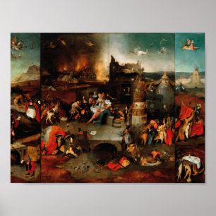 Poster Hieronymus Bosch - Tentation De Saint Antoine