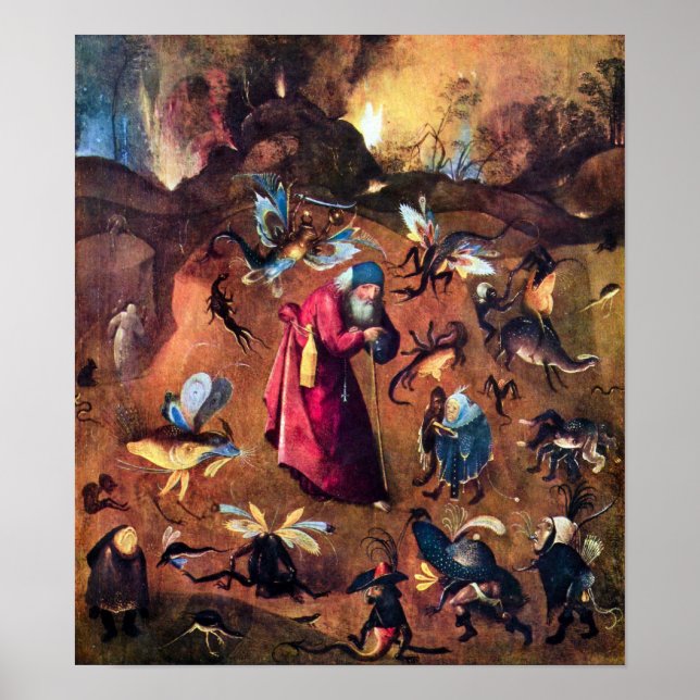 Poster Hiéronymus Bosch-Tentation de Saint-Antoine (Devant)