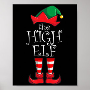 Poster High Elf Matching Famille de fête de Noël Pyjama H