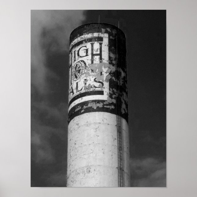 Poster High Falls B&W Photographie Rochester NY (Devant)