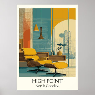 Poster High Point NC Vintage Art Design d'intérieur moder