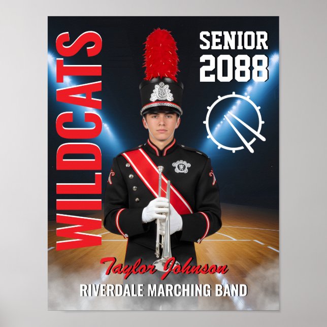 Poster High School Senior Marching Band Photo Sports (Devant)
