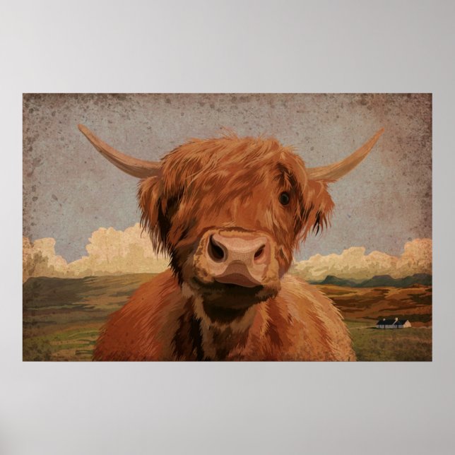 Poster Highland Cow (Devant)