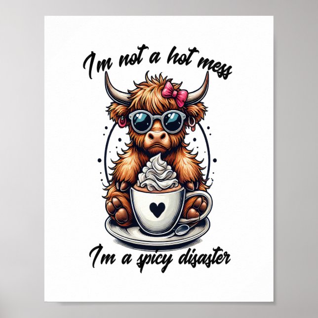 Poster Highland Cow Coffee, Coffee Cow (Devant)
