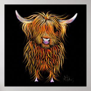 Poster HiGHLaND CoW PRiNT SCoTTiSH ' HuMPHReY ' PAR SHiRL