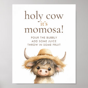 Poster Highland Holy Cow Momosa Baby shower