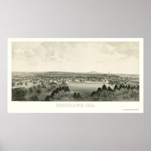 Poster Highland, IL Carte panoramique - 1894