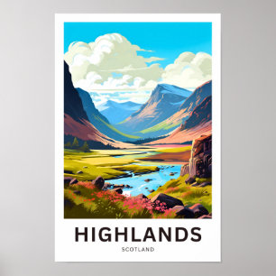 Poster Highlands Scotland Travel Print