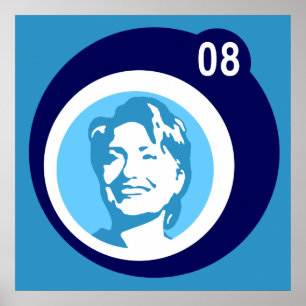 Poster hillary clinton : bulles bleues :