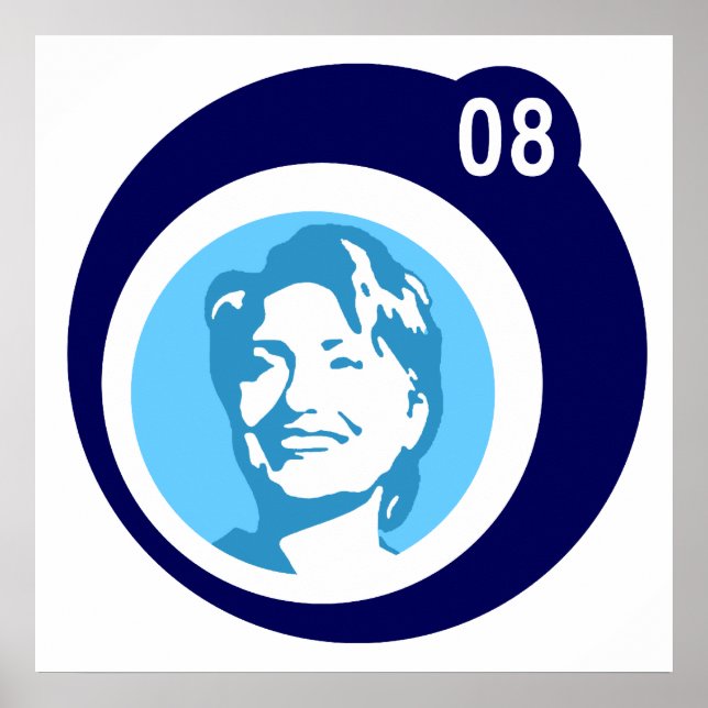 Poster hillary clinton : bulles bleues : (Devant)