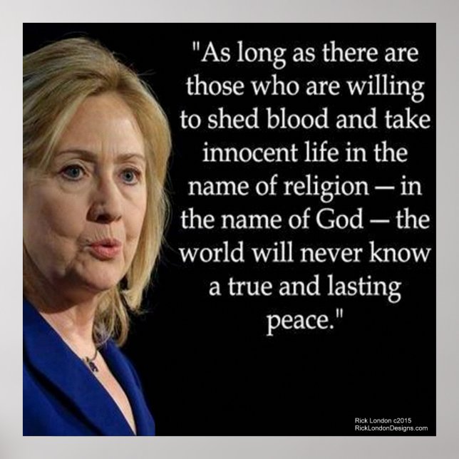 Poster Hillary Clinton et l'affiche de citation de sang/r (Devant)