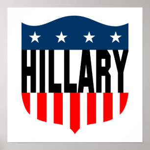 Poster hillary clinton étoiles et rayures