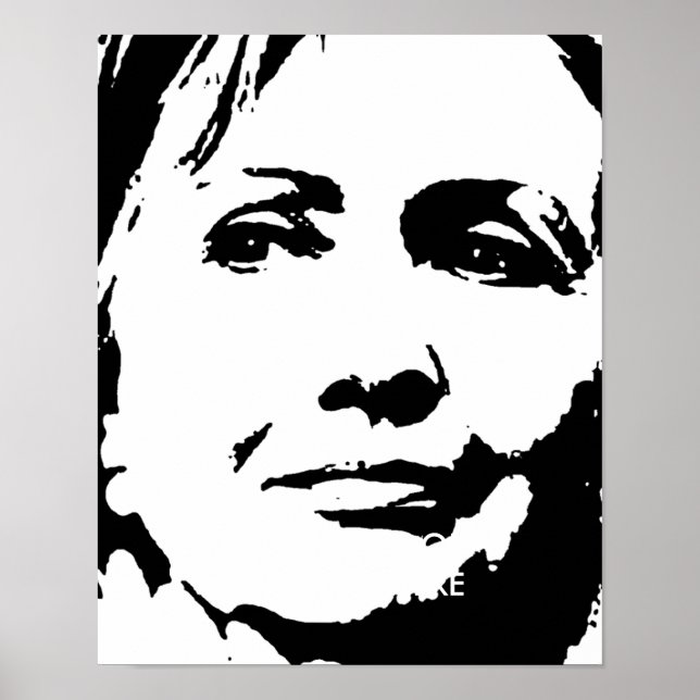 POSTER HILLARY CLINTON INK ART (Devant)