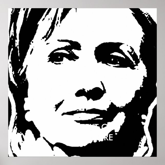POSTER HILLARY CLINTON INK ART (Devant)