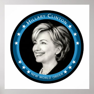 Poster hillary clinton : rayons bleus :