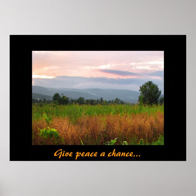 Poster Hilltop paisible au coucher du soleil (Devant)