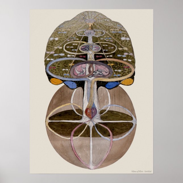 Poster Hilma af Klint - Arbre de la connaissance, no 1 (Devant)