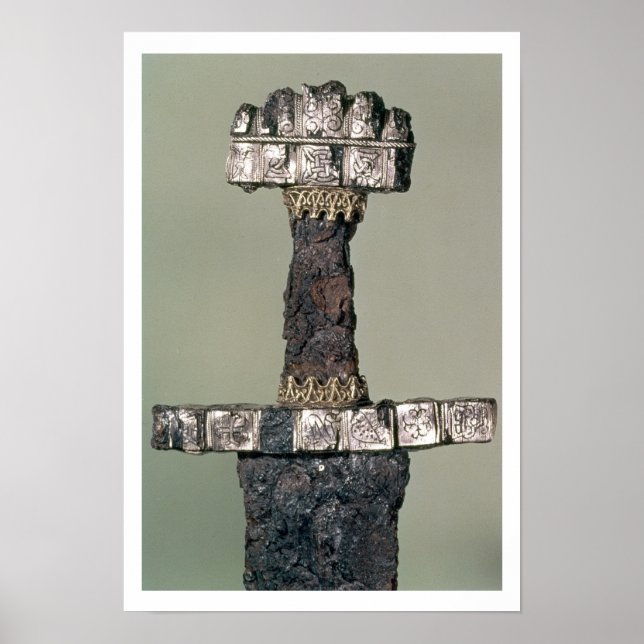 Poster Hilt d'une épée viking trouvée à Hedeby, Danemark, (Devant)