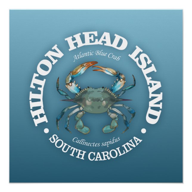 Poster Hilton Head (crabe bleu) (Devant)