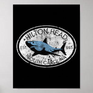 Poster Hilton Head Island South Carolina Fishing Requin W