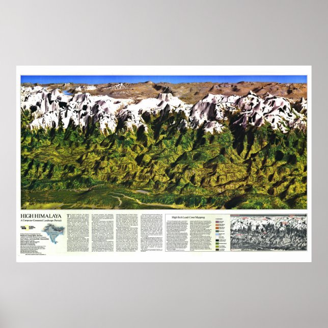 Poster " Himalaya : 1988 High Panorama Map ... (Devant)