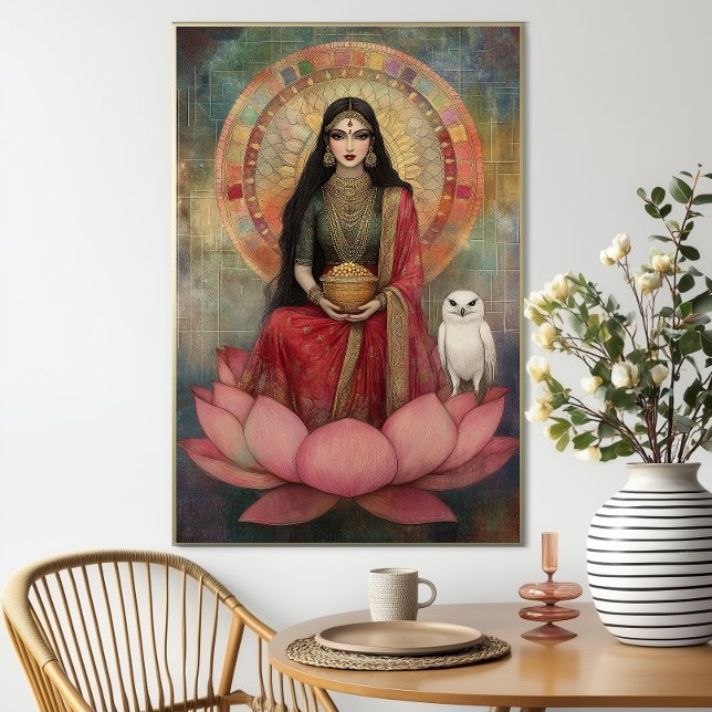 Poster Hindu Goddess Lakshmi Art Nouveau Mosaic Painting (Créateur téléchargé)