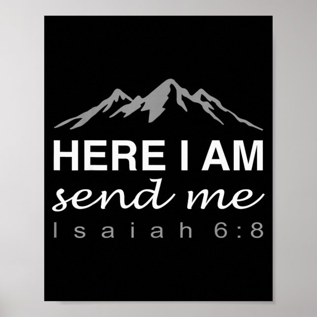 Poster Hineni Here I Am Send Me Christians Hebrew Words  (Devant)