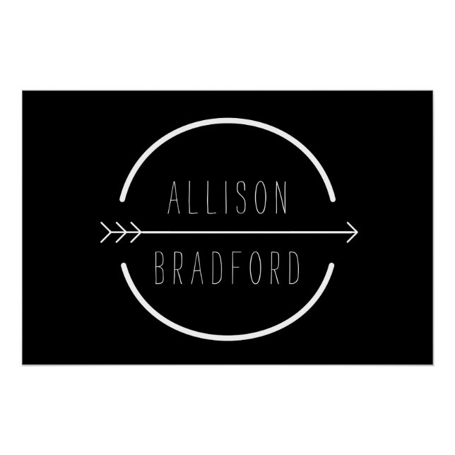 Poster Hip et Flèche rustique noir Logo Téléchargement (Devant)