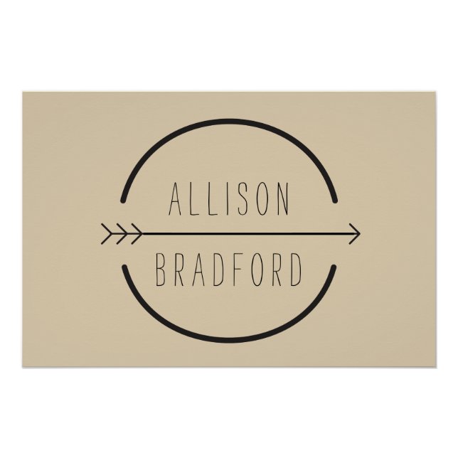 Poster Hip et Rustique Flèche Tan Logo Télécharger (Devant)