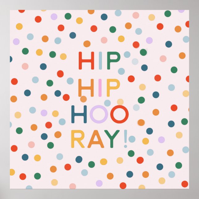 Poster Hip Hip Hooray Fêtes d'anniversaire (Devant)