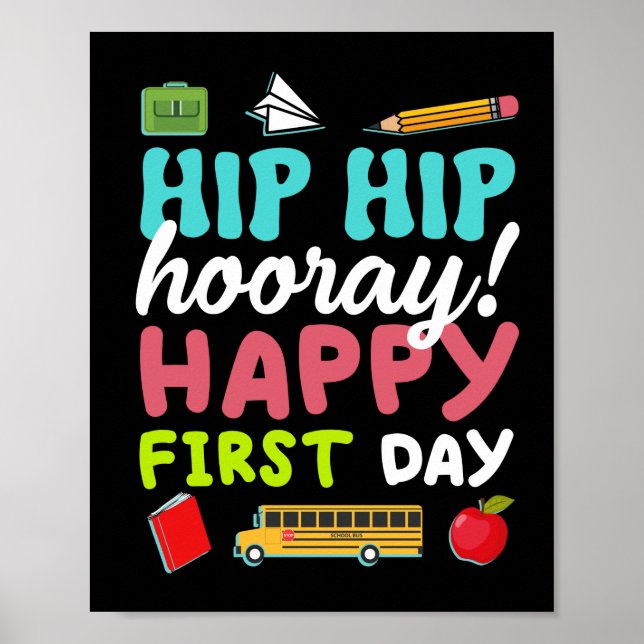 Poster Hip Hip Horay Joyeux Premier Jour (Devant)