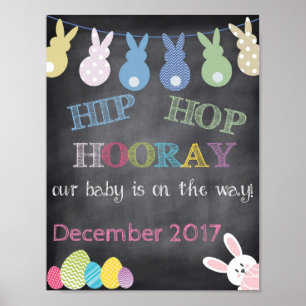 Poster Hip hop Hooray Faire-part de grossesse de Pâques