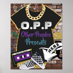 Poster Hip hop O.P.P. Purple Turquoise table cadeau