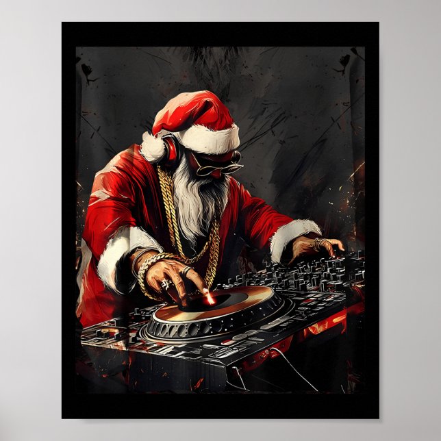 Poster Hip hop Père Noël Dj Noël (Devant)