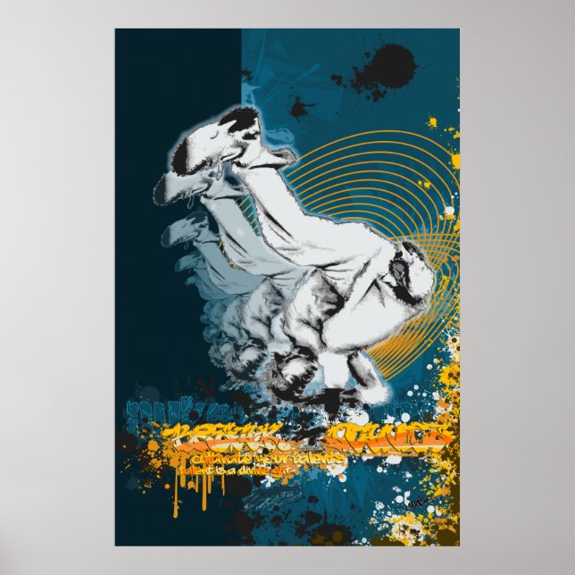 Poster Hip hop, Steet-dance, Breakdancer (Devant)