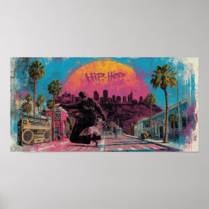 Poster Hip-Hop Sunrise : Centre-ville LA Vibes