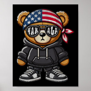 Poster Hip hop Teddy Bear Kamala Harris Pour Président 20