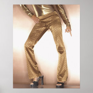 Poster Hip woman in gold disco danser