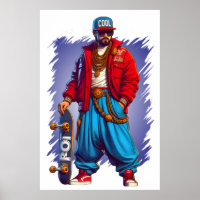 Hiphoper Guy avec skateboard